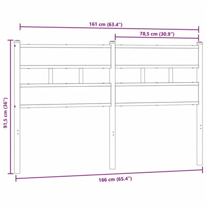 Kopfteil Räuchereiche 160 cm Eisen und Holzwerkstoff