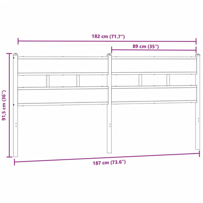 Kopfteil Räuchereiche 180 cm Eisen und Holzwerkstoff