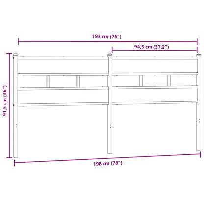 Kopfteil Räuchereiche 193 cm Eisen und Holzwerkstoff