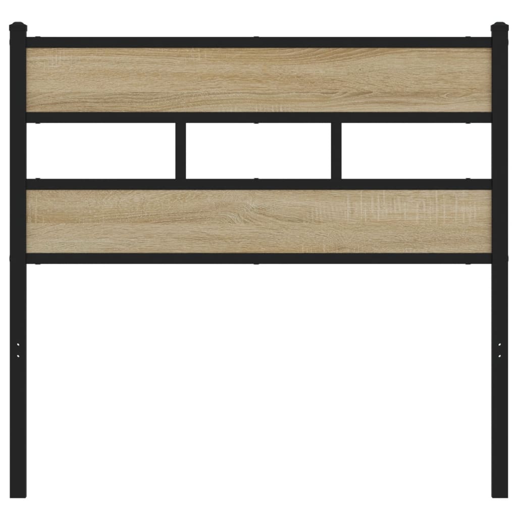 Kopfteil Sonoma-Eiche 75 cm Eisen und Holzwerkstoff