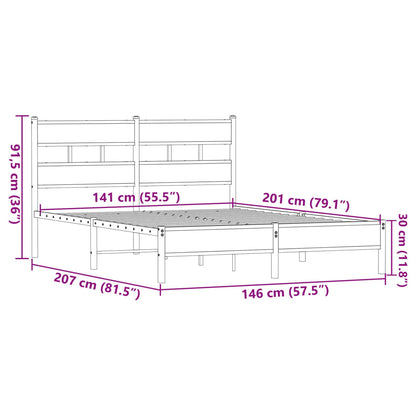 Bettgestell ohne Matratze Braun Eiche 140x200 cm Holzwerkstoff