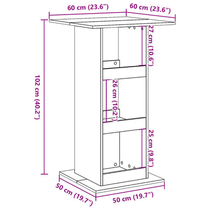 Bartisch mit Ablagen Weiß 60x60x102 cm Holzwerkstoff