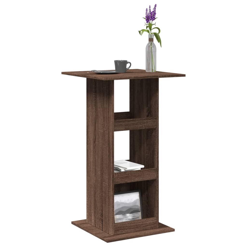 Bartisch mit Ablagen Braun Eiche 60x60x102 cm Holzwerkstoff