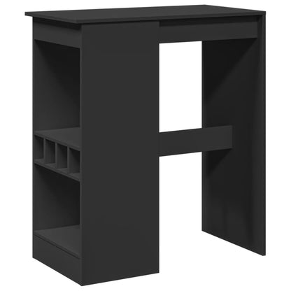 Bartisch mit Regal Schwarz 90x47,5x103,5 cm Holzwerkstoff