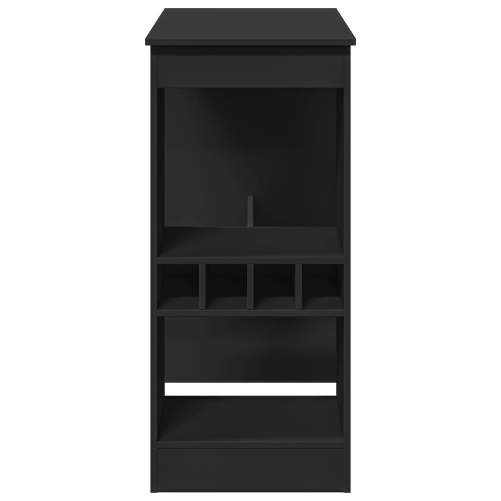 Bartisch mit Regal Schwarz 90x47,5x103,5 cm Holzwerkstoff