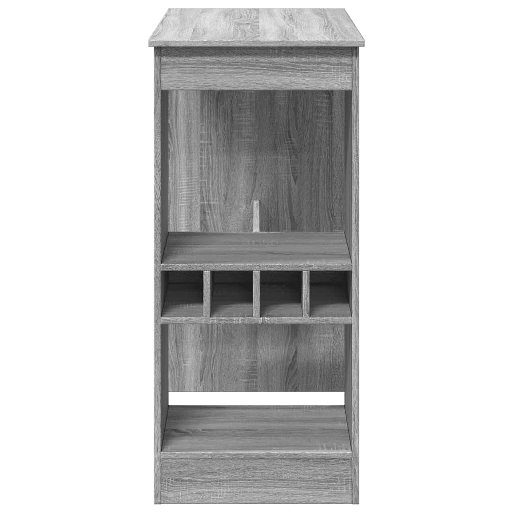 Bartisch mit Regal Grau Sonoma 90x47,5x103,5 cm Holzwerkstoff