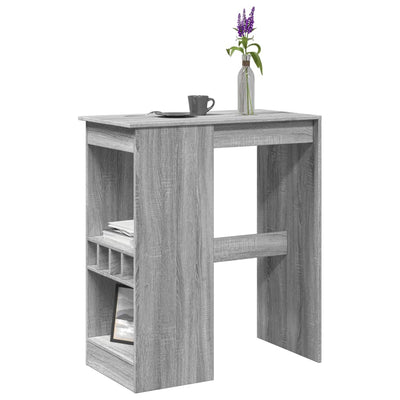 Bartisch mit Regal Grau Sonoma 90x47,5x103,5 cm Holzwerkstoff