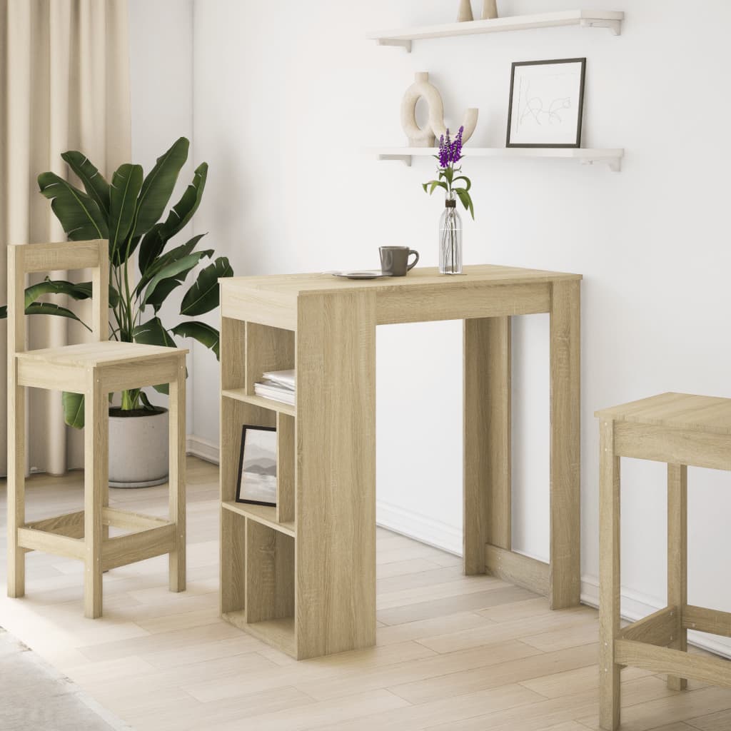 Bartisch mit Regal Sonoma-Eiche 102x50x103,5 cm Holzwerkstoff