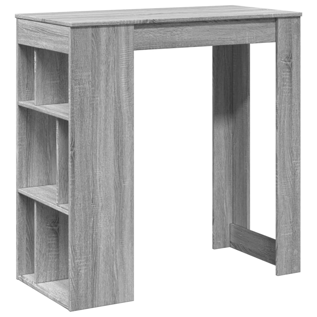 Bartisch mit Regal Grau Sonoma 102x50x103,5 cm Holzwerkstoff