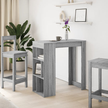 Bartisch mit Regal Grau Sonoma 102x50x103,5 cm Holzwerkstoff