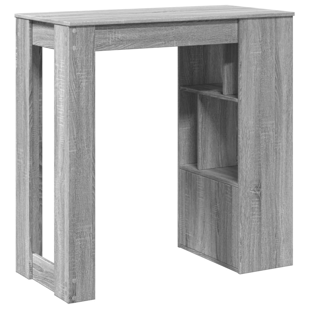 Bartisch mit Regal Grau Sonoma 102x50x103,5 cm Holzwerkstoff