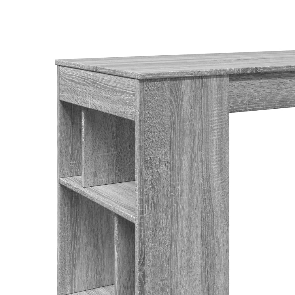 Bartisch mit Regal Grau Sonoma 102x50x103,5 cm Holzwerkstoff