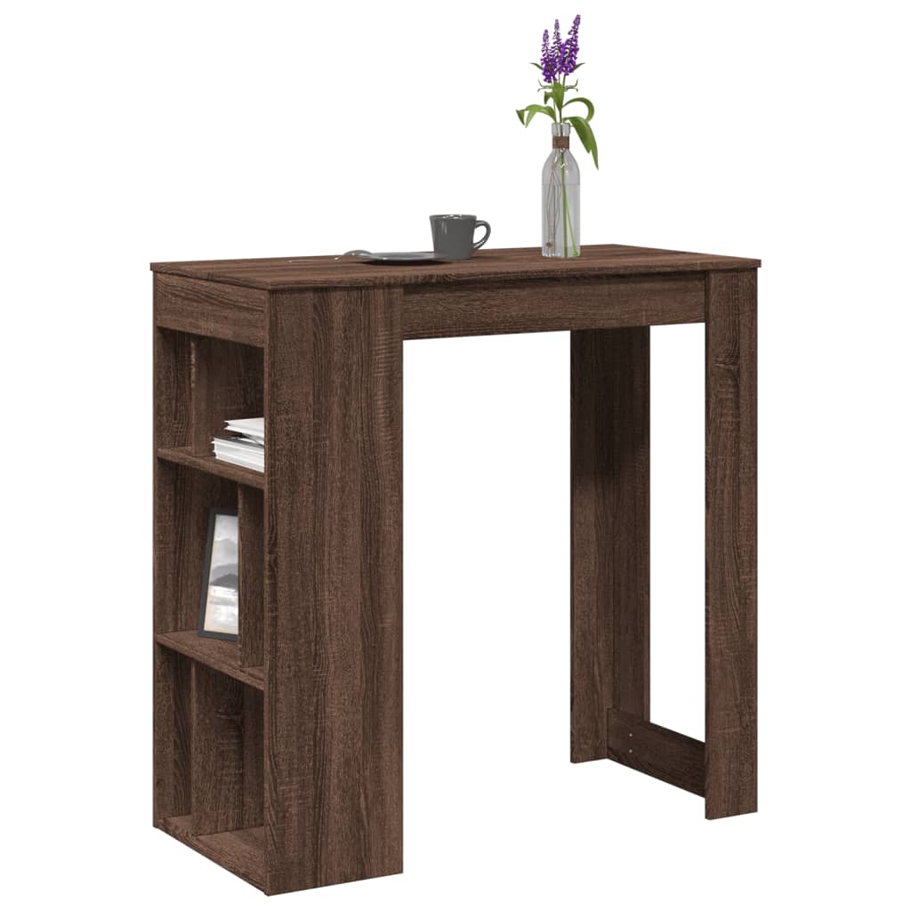 Bartisch mit Regal Braun Eiche 102x50x103,5 cm Holzwerkstoff