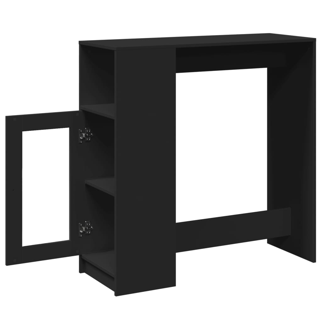 Bartisch mit Regal Schwarz 101x40x103,5 cm Holzwerkstoff