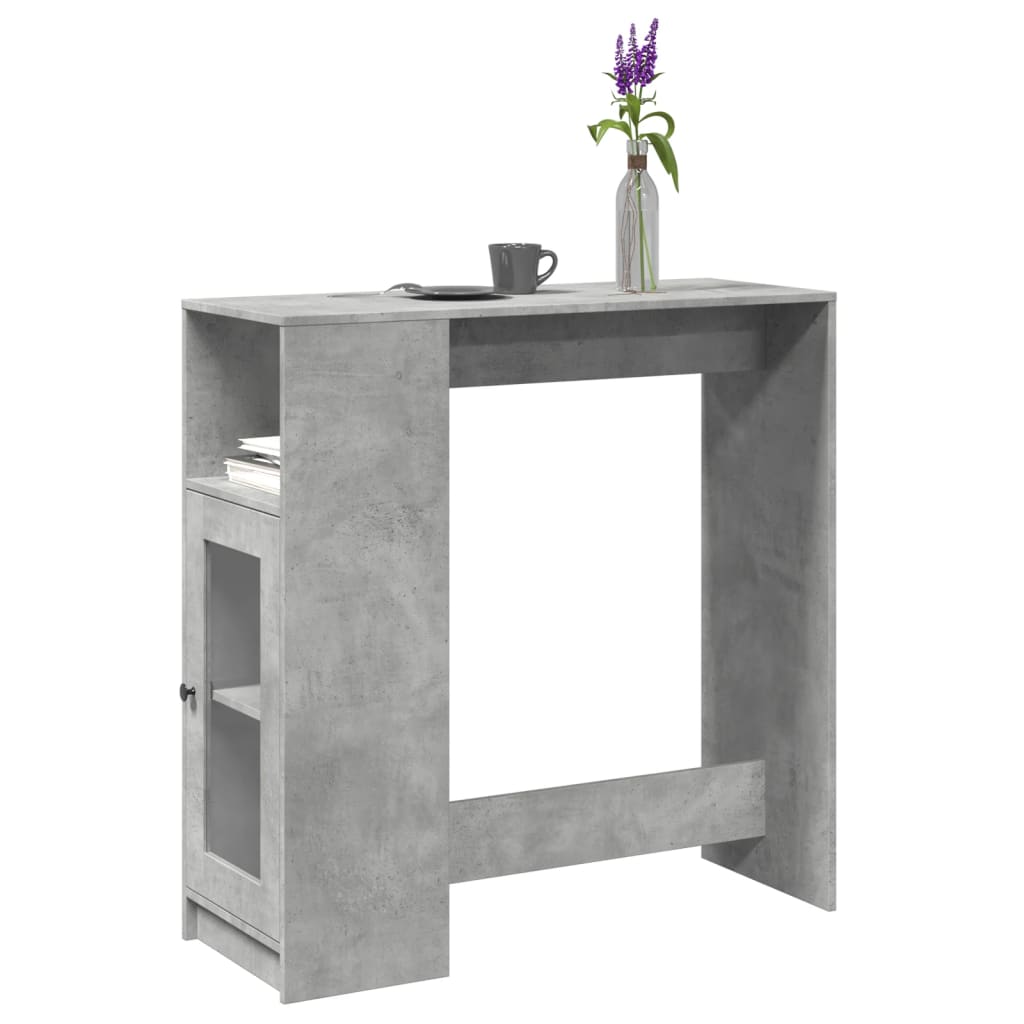 Bartisch mit Regal Betongrau 101x40x103,5 cm Holzwerkstoff