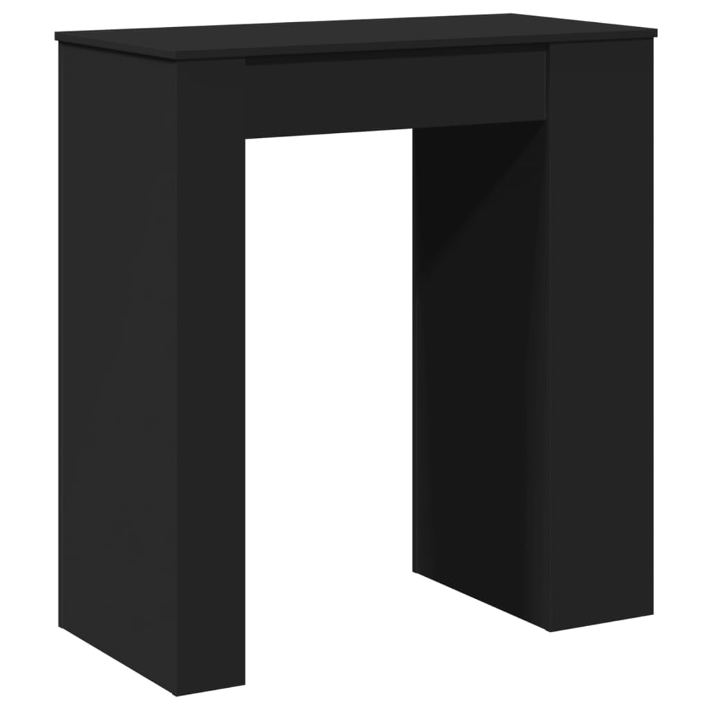 Bartisch mit Regal Schwarz 95x47x103,5 cm Holzwerkstoff