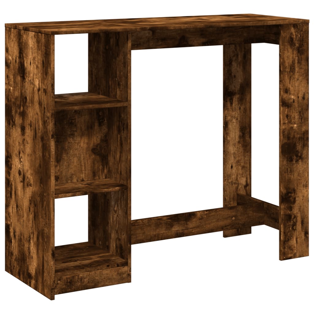 Bartisch mit Regal Räuchereiche 124x46x103,5 cm Holzwerkstoff