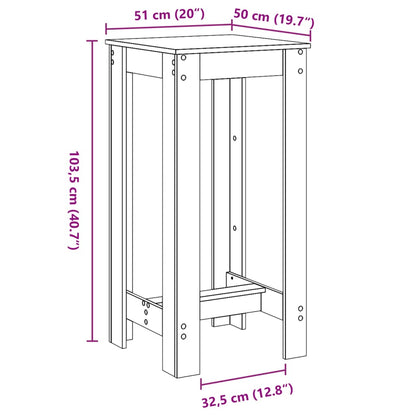 Bartisch Sonoma-Eiche 51x50x103,5 cm Holzwerkstoff