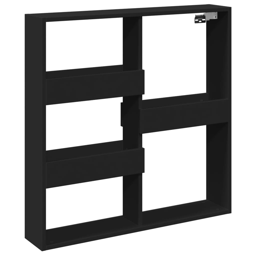 Wandschrank Schwarz 80x15x80 cm Holzwerkstoff