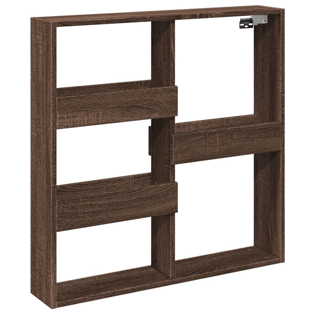 Wandschrank Braun Eichen-Optik 80x15x80 cm Holzwerkstoff