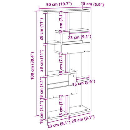 Wandschrank Weiß 50x15x100 cm Holzwerkstoff