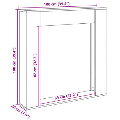 Kaminumrandung Sonoma-Eiche 100x20x100 cm Holzwerkstoff