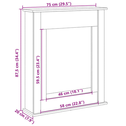 Kaminumrandung Sonoma-Eiche 75x20x87,5 cm Holzwerkstoff