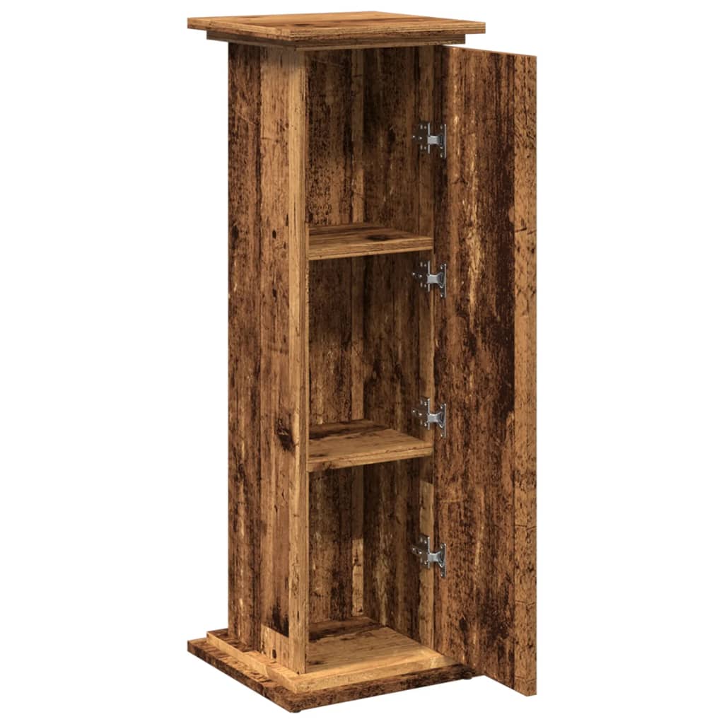 Postament mit Stauraum Altholz-Optik 31x30x90 cm Holzwerkstoff