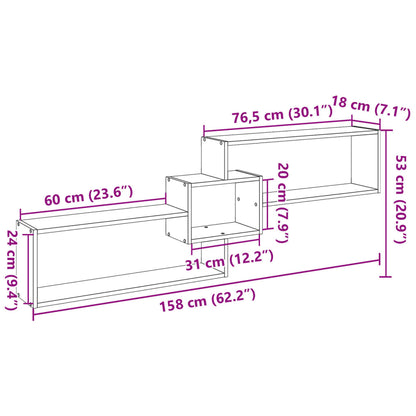 Wandschrank 158x18x53 cm Schwarz Holzwerkstoff