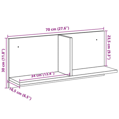 Wandschrank 70x16,5x30 cm Weiß Holzwerkstoff