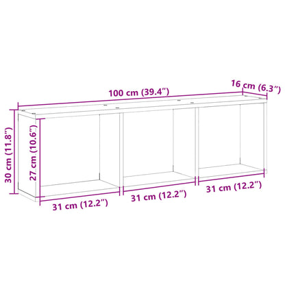 Wandschrank 100x16x30 cm Sonoma Eiche Holzwerkstoff