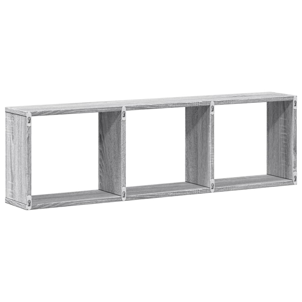 Wandschrank 100x16x30 cm Grau Sonoma Holzwerkstoff