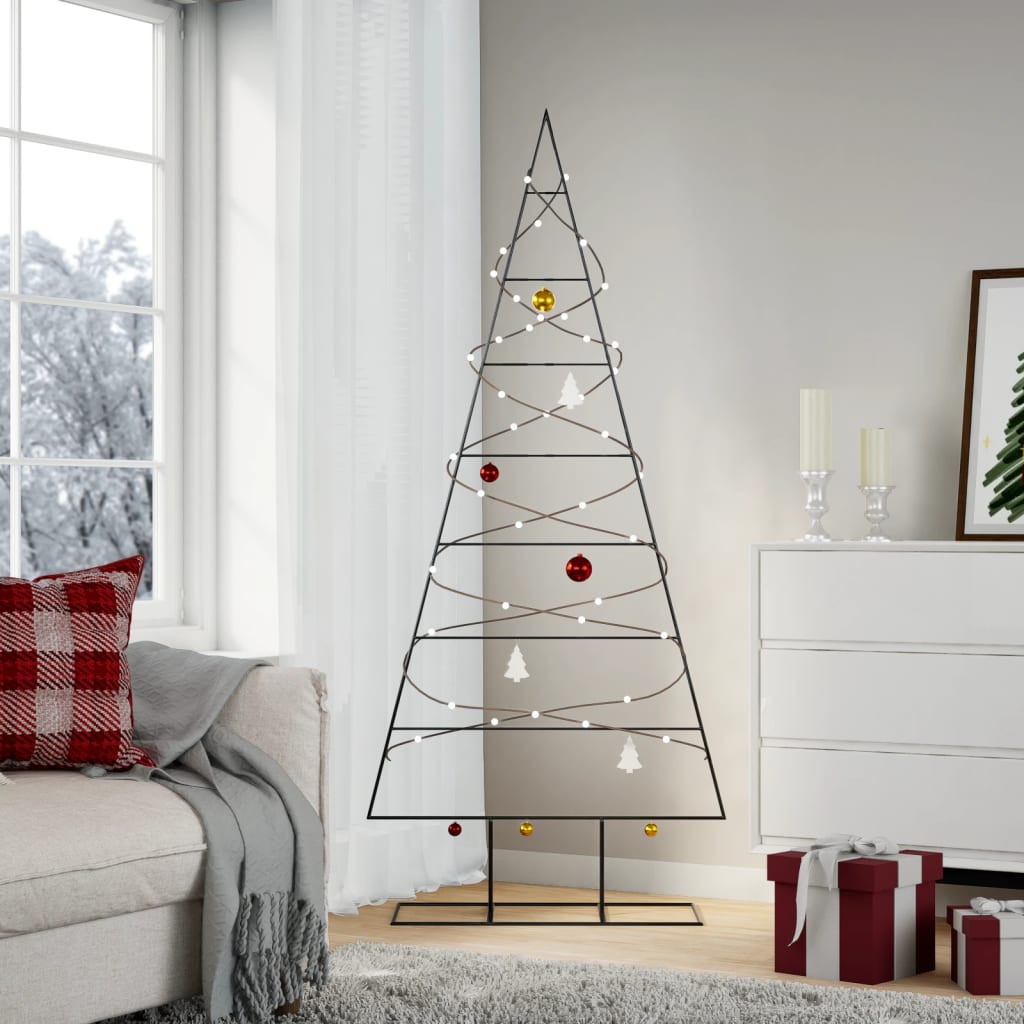 Albero di Natale in metallo per decorazioni, nero, 180 cm