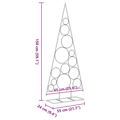 Metall-Weihnachtsbaum für Dekorationen Schwarz 150 cm