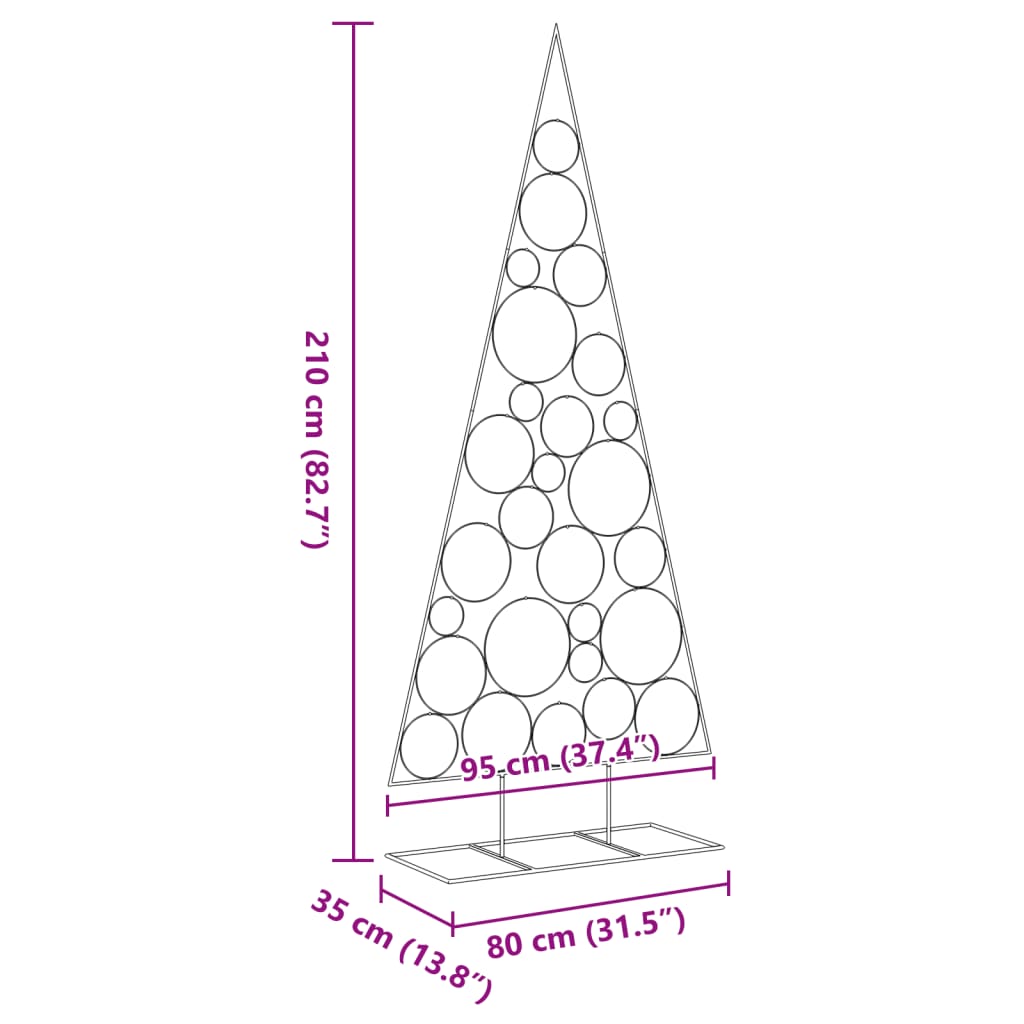 Metall-Weihnachtsbaum zum Dekorieren Schwarz 210 cm