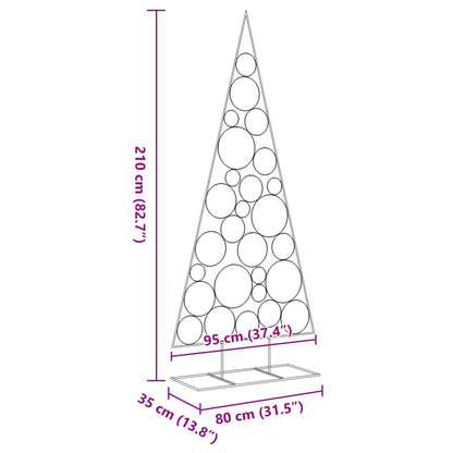 Metall-Weihnachtsbaum zum Dekorieren Schwarz 210 cm