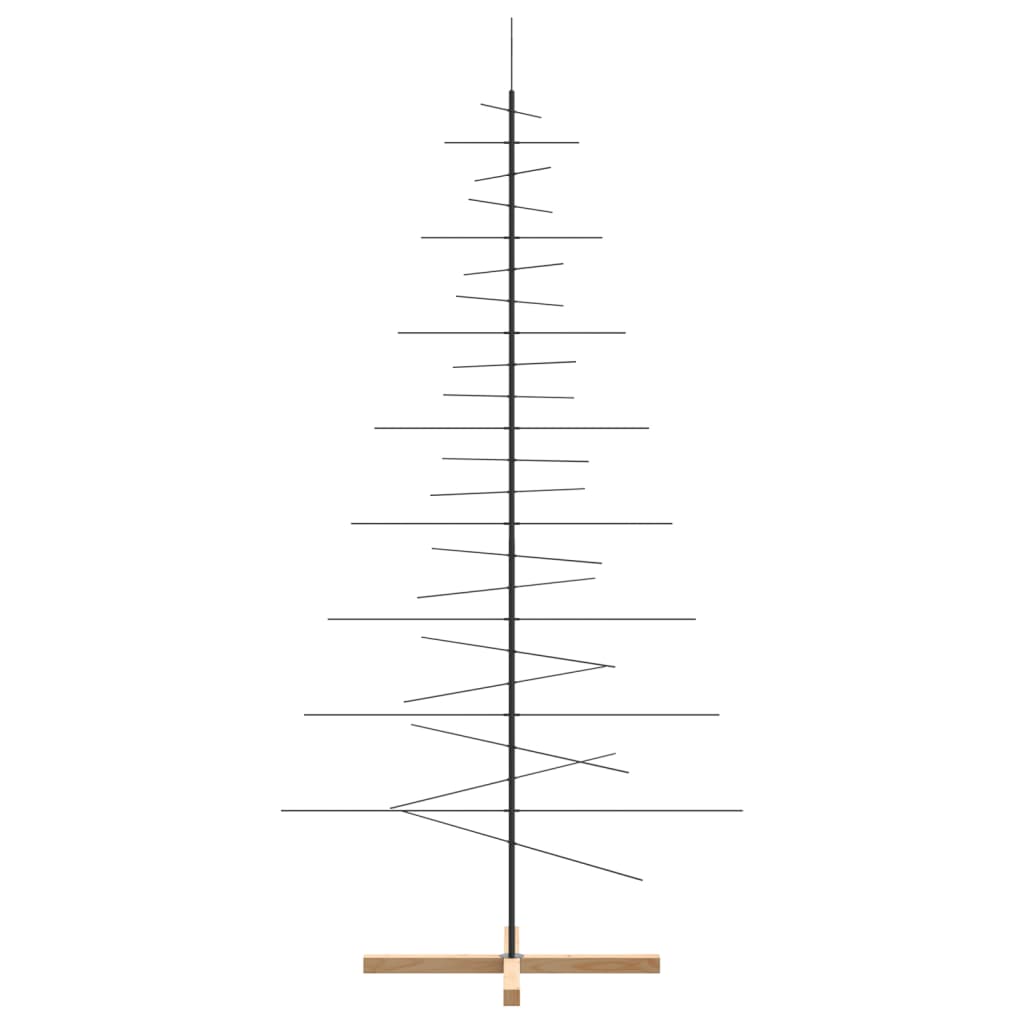 Metall-Weihnachtsbaum zum Dekorieren Holzständer Schwarz 210 cm