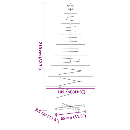 Metall-Weihnachtsbaum zum Dekorieren Holzständer Schwarz 210 cm