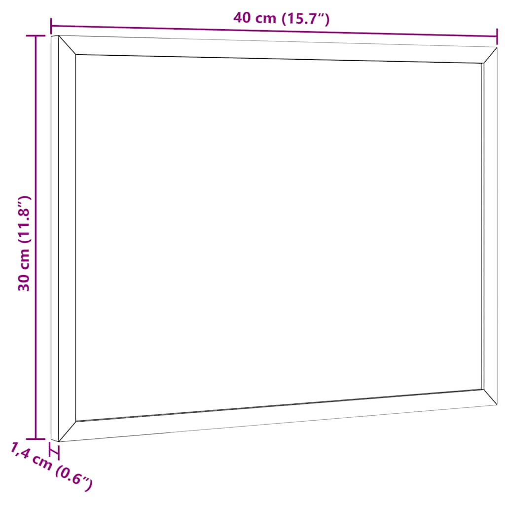 Magnetisches Whiteboard mit massivem Kiefernholzrahmen 40x30 cm