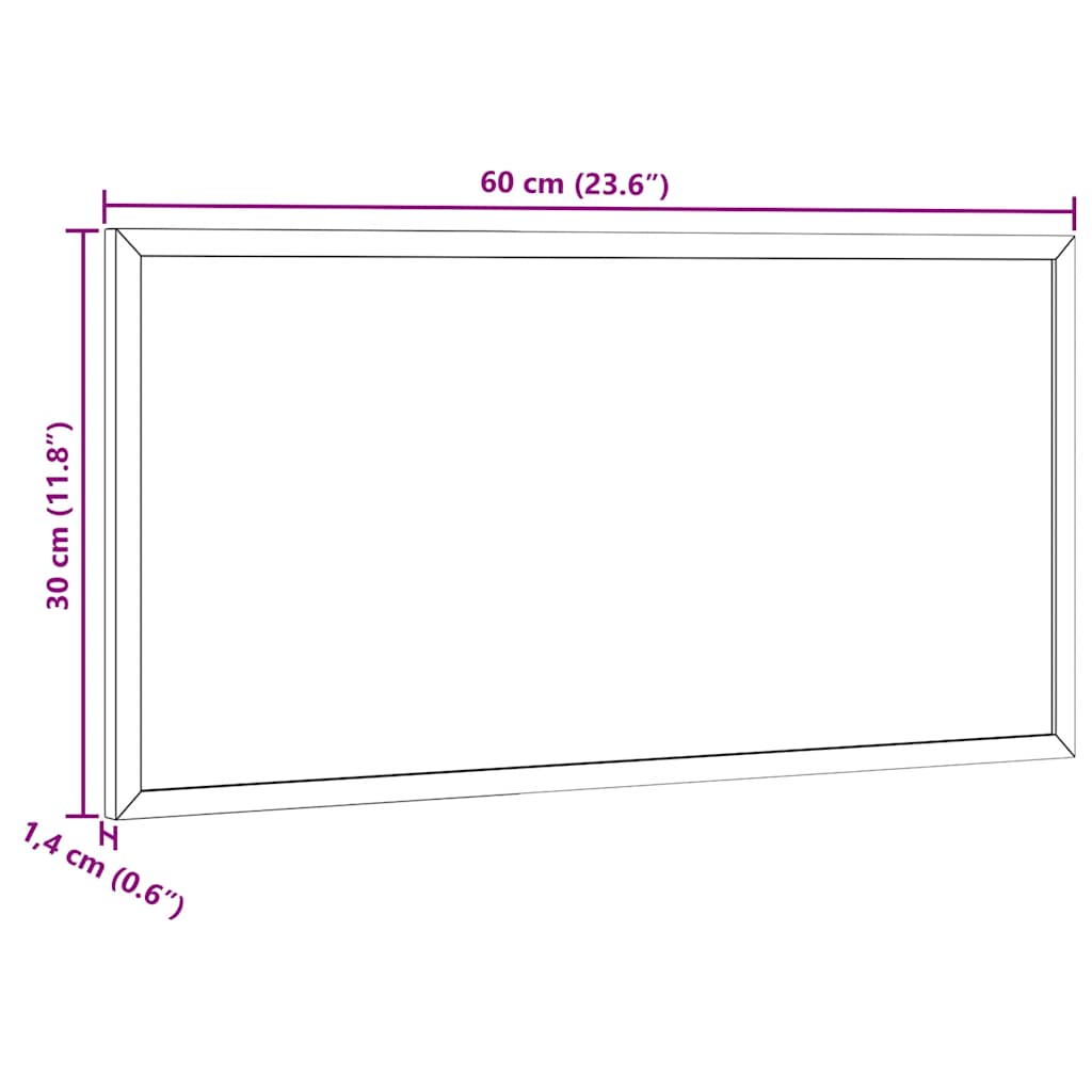 Magnetisches Whiteboard mit massivem Kiefernholzrahmen 60x30 cm