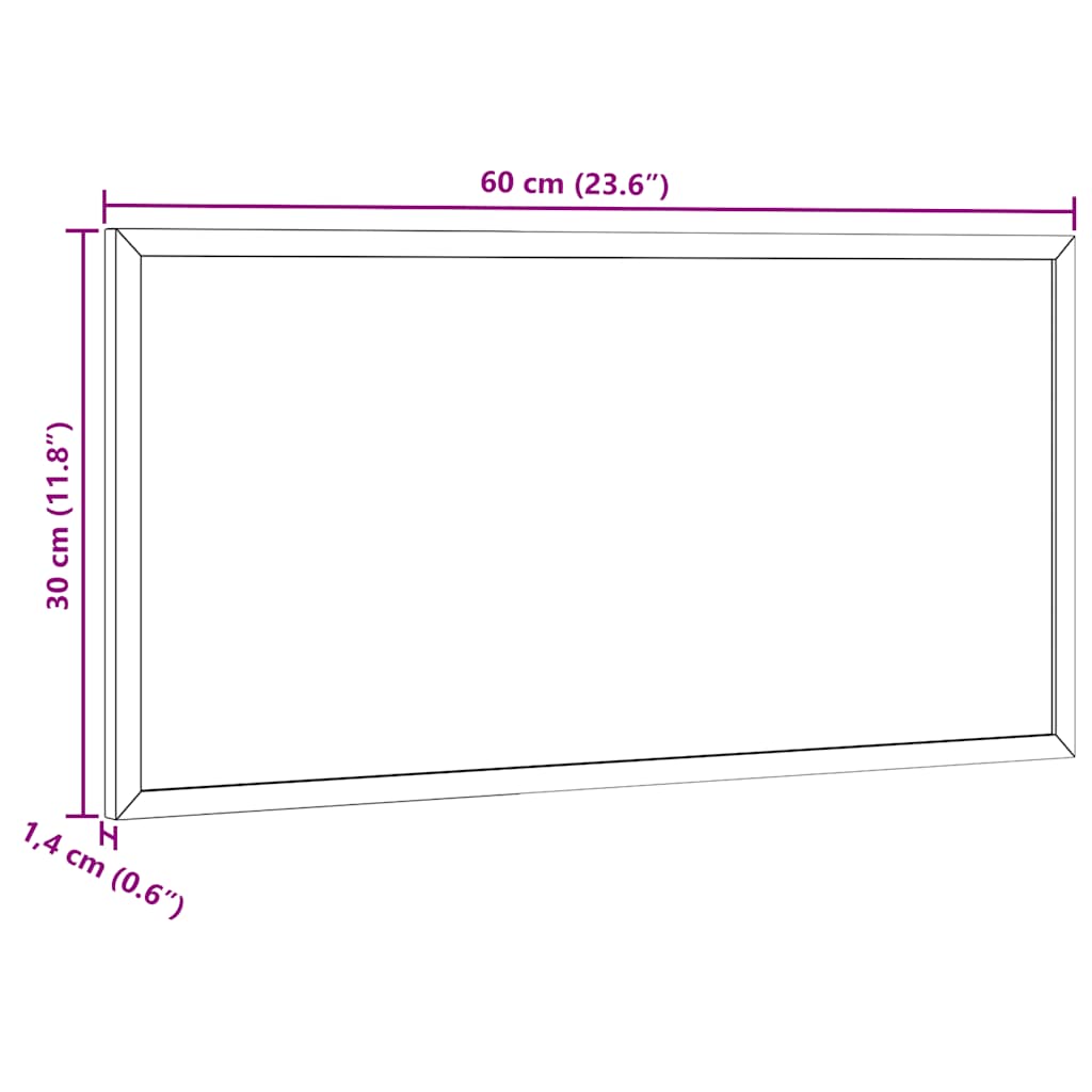 Kreidetafel mit massivem Kiefernholzrahmen Schwarz 60x30 cm