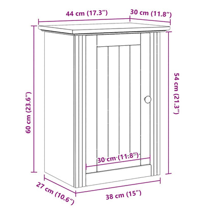 Bad-Wandschrank BODO Weiß und Braun 44x30x60 cm