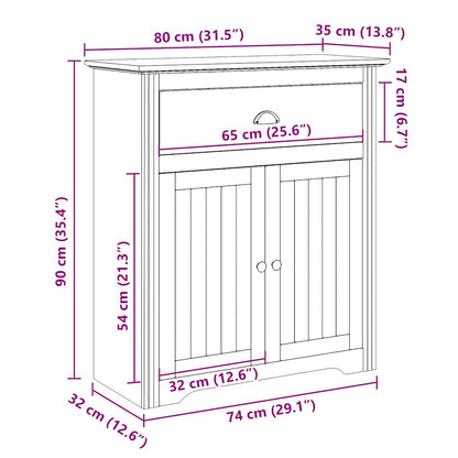 Flurschrank BODO Weiß 80x35x90 cm