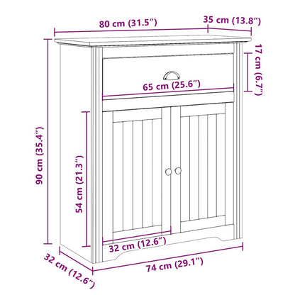 Flurschrank BODO Weiß und Braun 80x35x90 cm