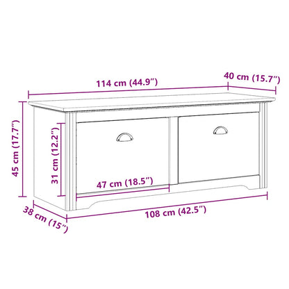 Flurbank BODO Weiß und Braun 114x40x45 cm