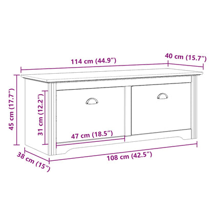 Flurbank BODO Grau 114x40x45 cm