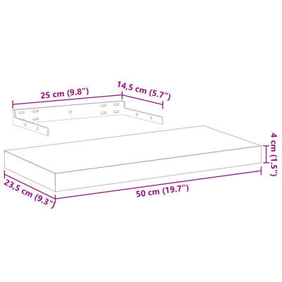 Schweberegale 2 Stk. 50x23,5x4 cm Holzwerkstoff