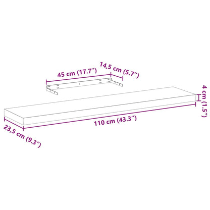 Schweberegale 4 Stk. 110x23,5x4 cm Holzwerkstoff