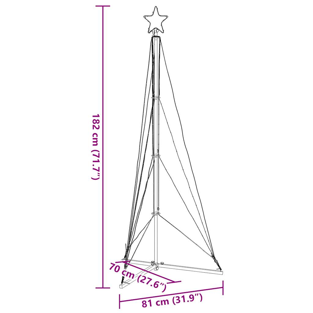 Weihnachtsbaum-Beleuchtung 363 LEDs Blau 182 cm