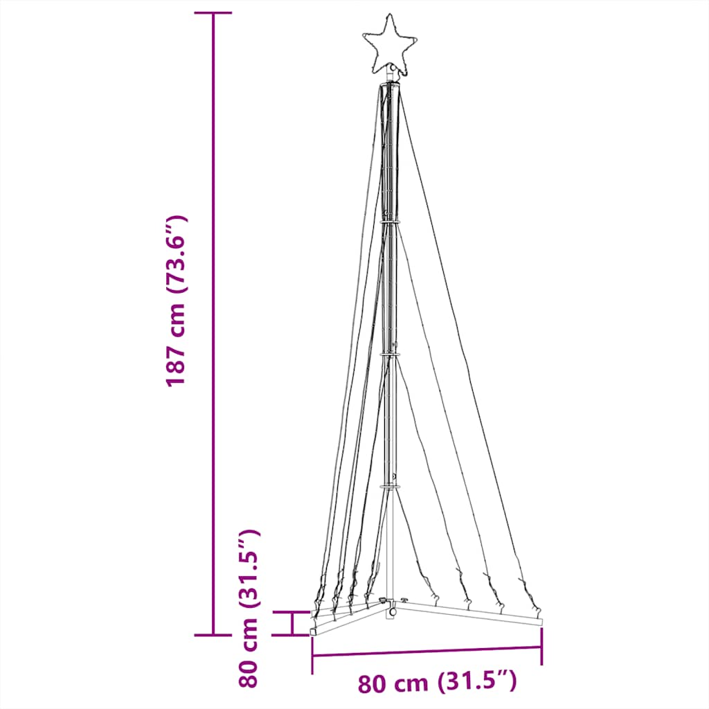 LED Weihnachtsbaum 339 LEDs Mehrfarbig 187 cm